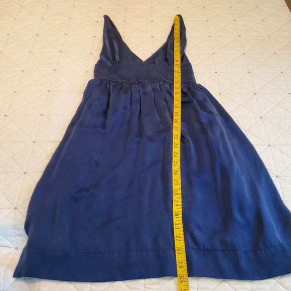 OPTIONS 100% Silk Royal Blue Mini Dress! Size S/M. - Picture 9 of 11